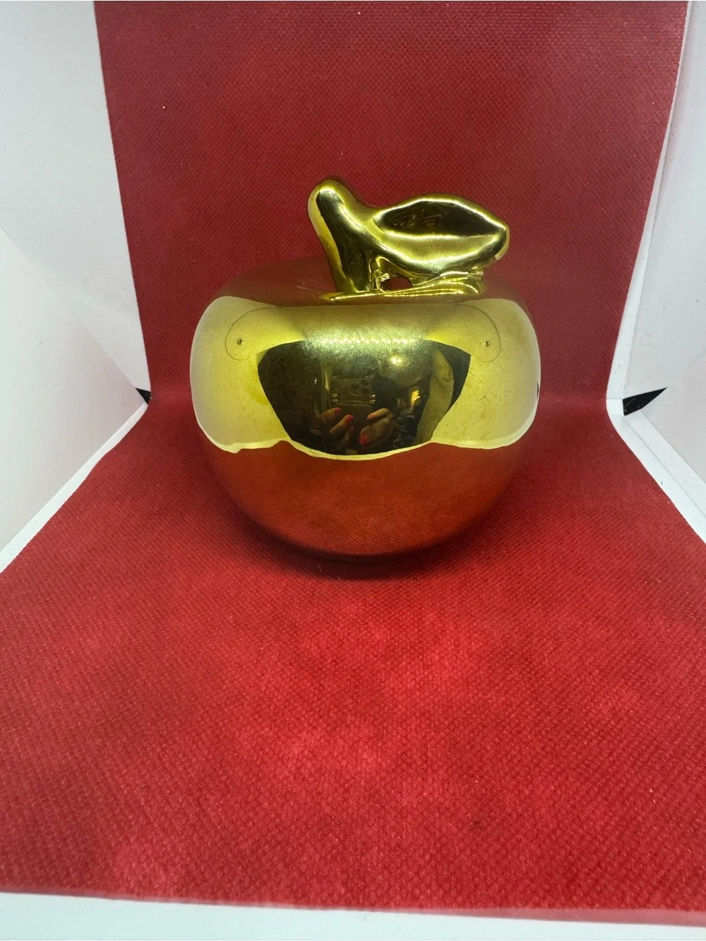 Gold Ceramic Apple Accent Sculpture - Home Accents Decor